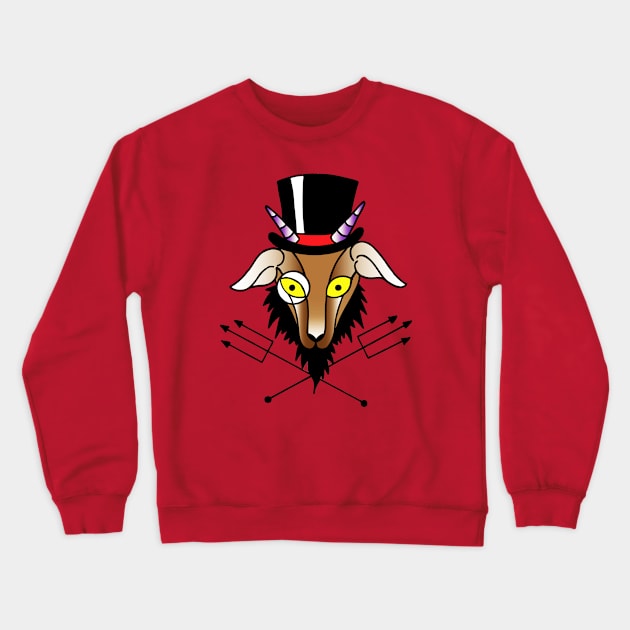 Gentleman Goat Crewneck Sweatshirt by OrneryDevilDesign